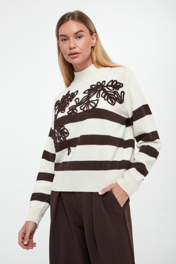 Sweter damski wełniany w paski ERMANNO FIRENZE