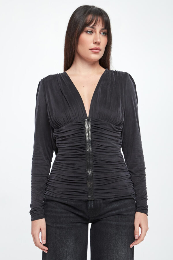 e55831ab90e75f399d31223a5f71d10485e478b0 Bluzka damska z marszczeniami ELISABETTA FRANCHI