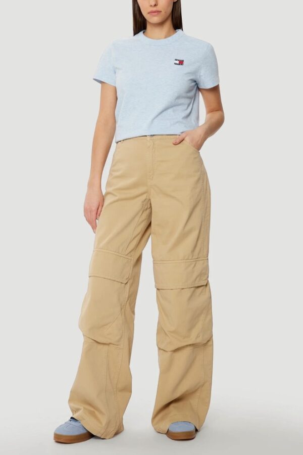 TOMMY JEANS Błękitny damski t-shirt z małym logo