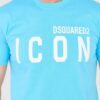 DSQUARED2 Niebieski t-shirt męski z dużym logo icon