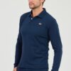 LA MARTINA Granatowy męski longsleeve polo Piquet Stretch