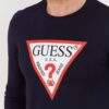 GUESS Granatowy męski longsleeve Original Logo Tee