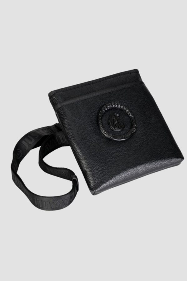 JUST CAVALLI Czarna torba męska Range New Logo Metal Circle