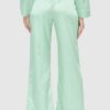 JUICY COUTURE Zielone satynowe spodnie piżamowe damskie w logo
