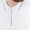ARMANI EXCHANGE Biała męska koszulka polo na suwak