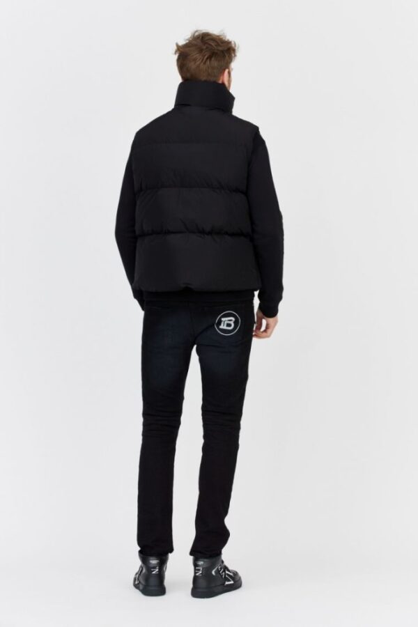 e8889db9ba79cda1e00ad0e71fc599b2e95edfcc DSQUARED2 Czarny męski puchowy bezrękawnik z dużym logo, Rozmiar 52