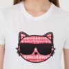 KARL LAGERFELD Biały damski t-shirt Boucle Choupette