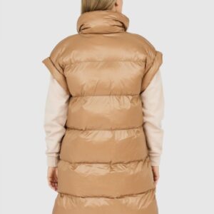 e92dd67bd06b892a5c4da99c62f742ddb9ab1b9b BLAUER Długi brązowy bezrękawnik damski Daisy