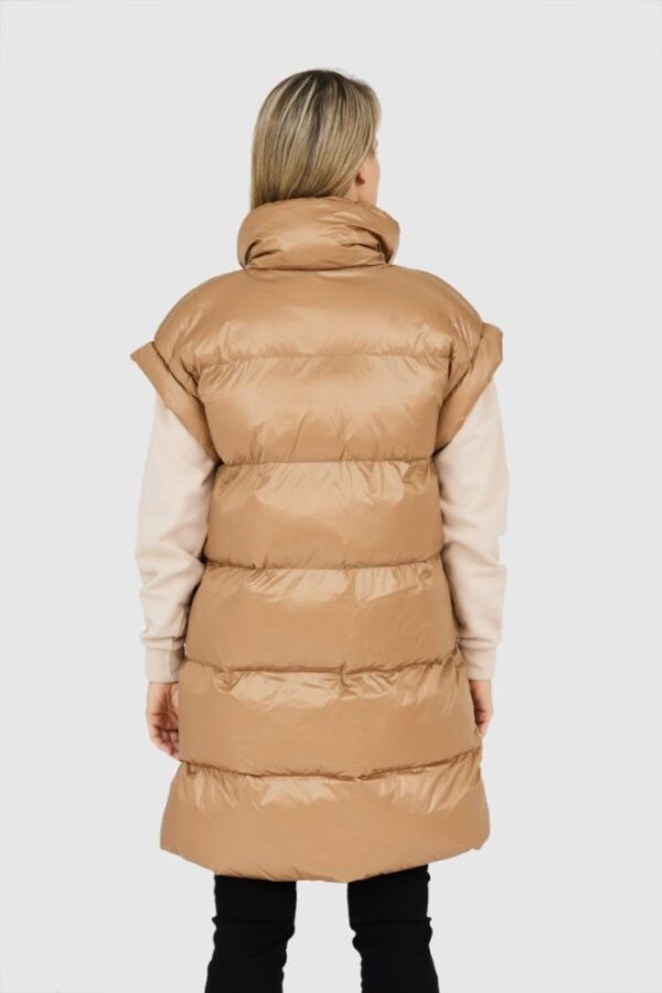 BLAUER Długi brązowy bezrękawnik damski Daisy