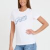 GUESS Biały damski T-shirt bawełniany STONES&EMBRO TEE