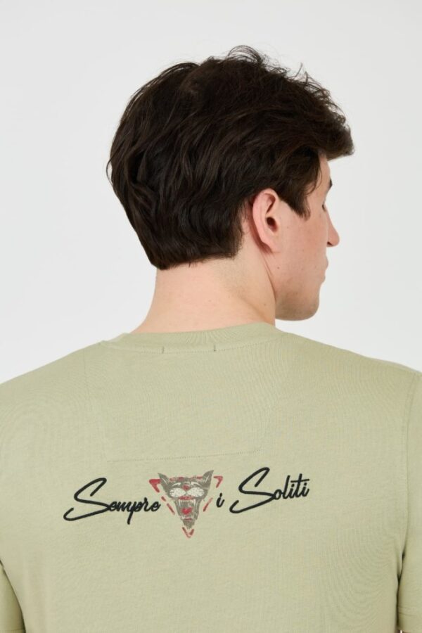 AERONAUTICA MILITARE Zielony bawełniany męski t-shirt Short Sleeve