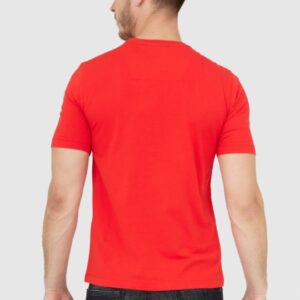 AERONAUTICA MILITARE Pomarańczowy bawełniny t-shirt męski z aksamitnym logo