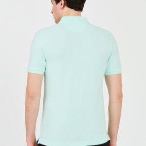 LA MARTINA Miętowe męskie polo z małym logo