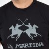 LA MARTINA Czarny t-shirt męski z szarym logo