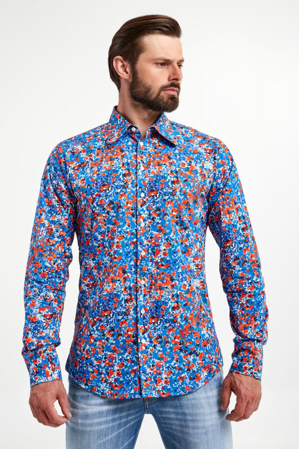 eb0b4cc5459aa46771a79735cfa4f46421883f4b Koszula męska w kwiaty DSQUARED2