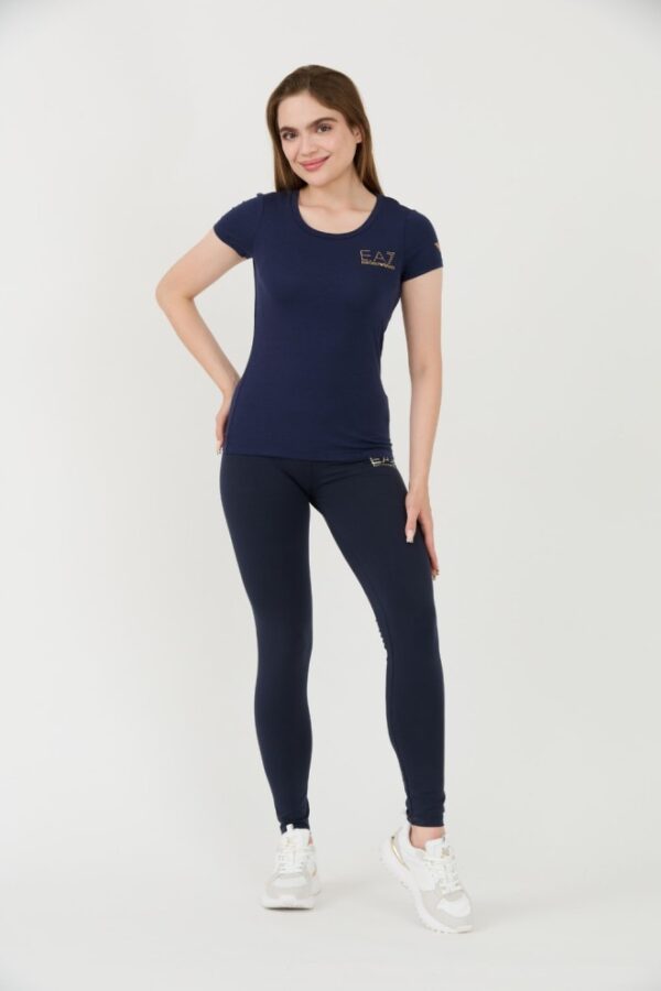 EA7 Granatowy damski t-shirt