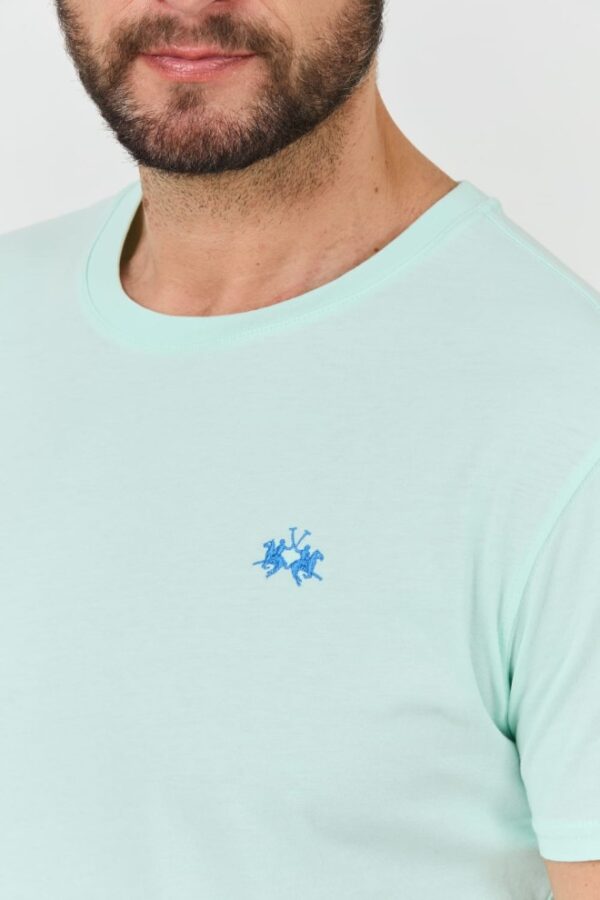 LA MARTINA Miętowy męski t-shirt Jersey