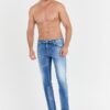DSQUARED2 Niebieskie męskie jeansy medium bleached spots wash cool guy