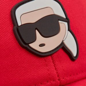 ee10340e33a7a6747eddbbc40efd7b884076a051 KARL LAGERFELD Czerwona czapka z daszkiem Ikon Cap