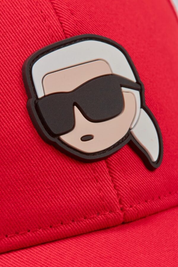 KARL LAGERFELD Czerwona czapka z daszkiem Ikon Cap