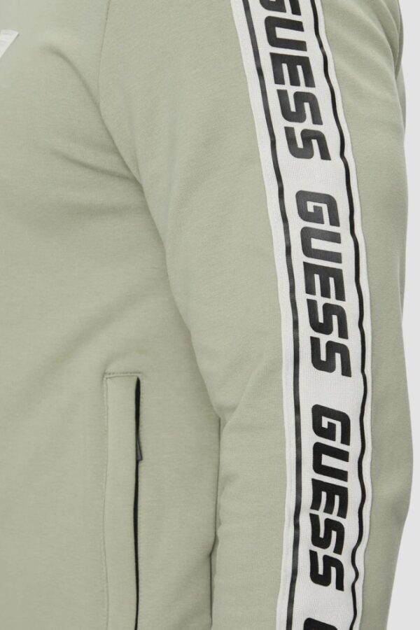 GUESS Zielona bluza męska z lampasami New Arlo