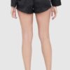 JUICY COUTURE Czarne satynowe damskie szorty piżamowe w logo