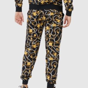 eee24b8ff769f5d3bc27ba8833c7e7ecc7d9a0a9 MOSCHINO Męskie spodnie dresowe w złote łańcuchy