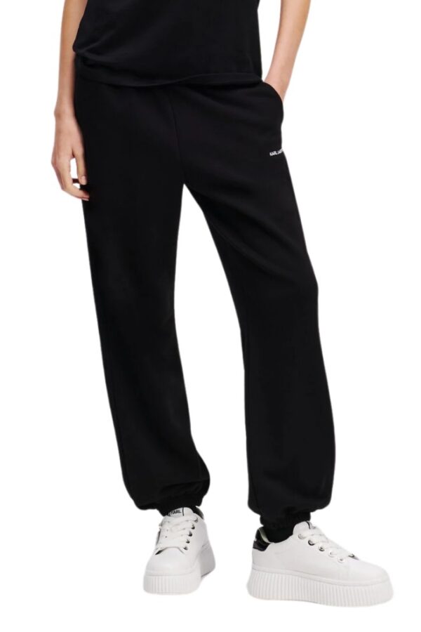 ef042f84f4f374afa5f5d46ac6823eae4ddfd792 KARL LAGERFELD Czarne damskie spodnie dresowe Ikon Peak-a-Boo
