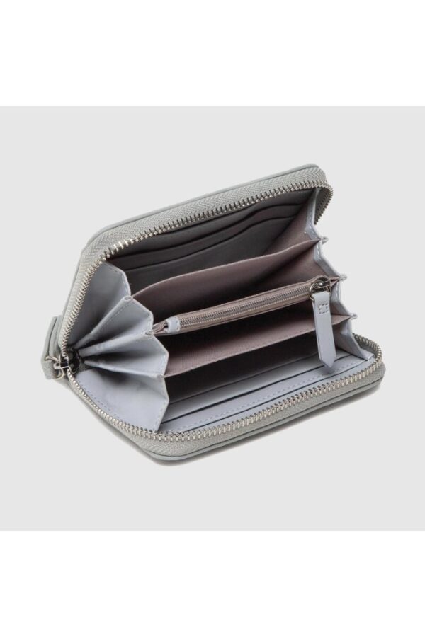 VALENTINO Zestaw srebrny portfel damski z lusterkie