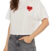 KARL LAGERFELD Biały damski top Hearts Cropped