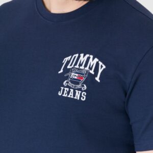 TOMMY JEANS Granatowy t-shirt męski z wyszywanym logo