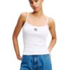 KARL LAGERFELD Biały damski top Ikon Patch Tank Top