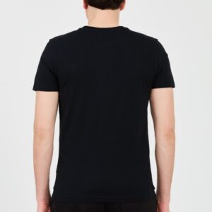 LA MARTINA Czarny męski t-shirt z dużym logo