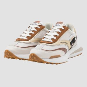 KARL LAGERFELD Beżowe sneakersy damskie ZONE Karl NFT Lo Lace