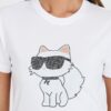 KARL LAGERFELD Biały damski t-shirt Ikonik 2.0