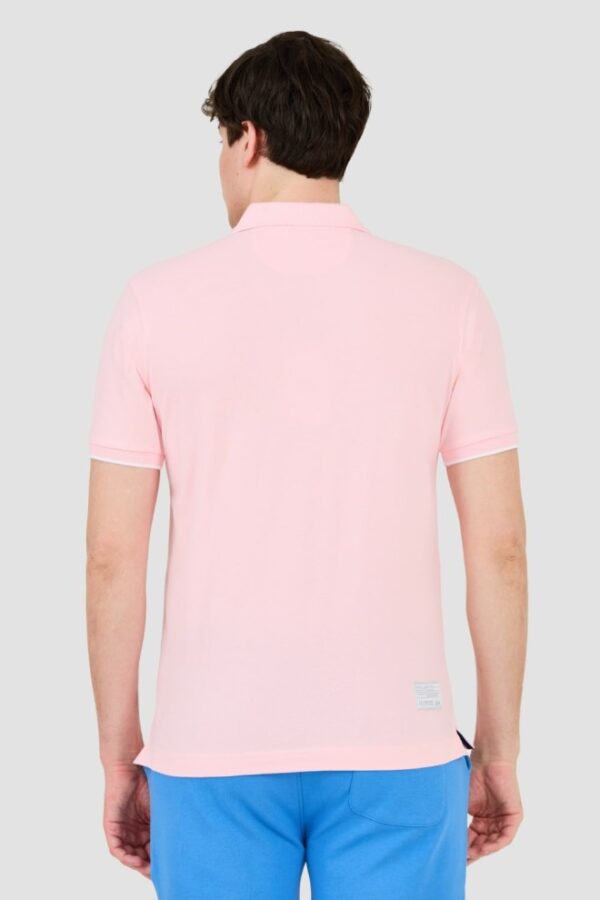 LA MARTINA Różowe męskie polo z dużym logo