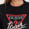 GUESS Czarna damska bluza Icon z dużym logo