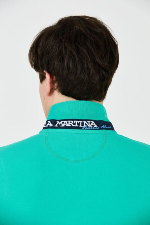 LA MARTINA Szmaragdowe męskie polo z małym logo