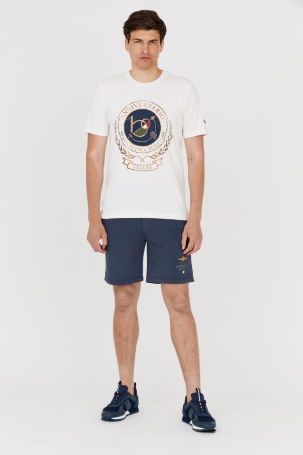 AERONAUTICA MILITARE Biały bawełniany t-shirt męski