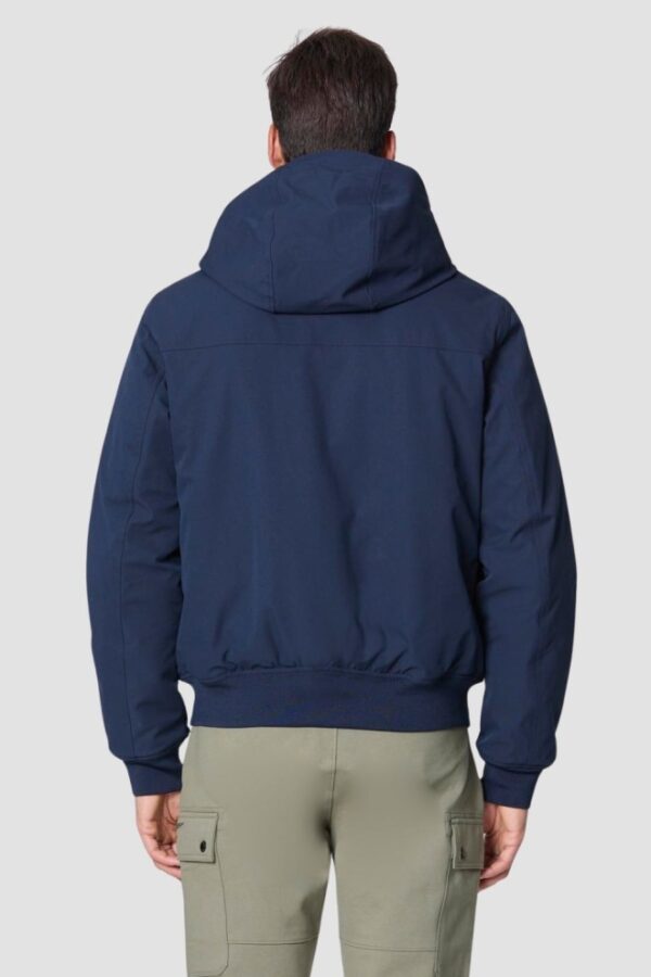 AERONAUTICA MILITARE Granatowa męska kurtka Hooded Jacket In Stretch Fabric, Rozmiar 50