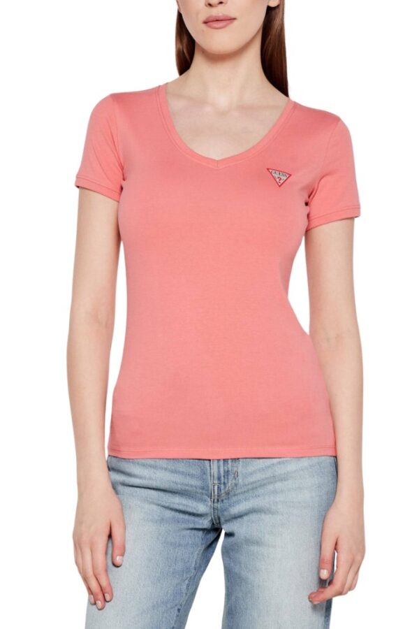 GUESS Różowy damski t-shirt Mini Triangle