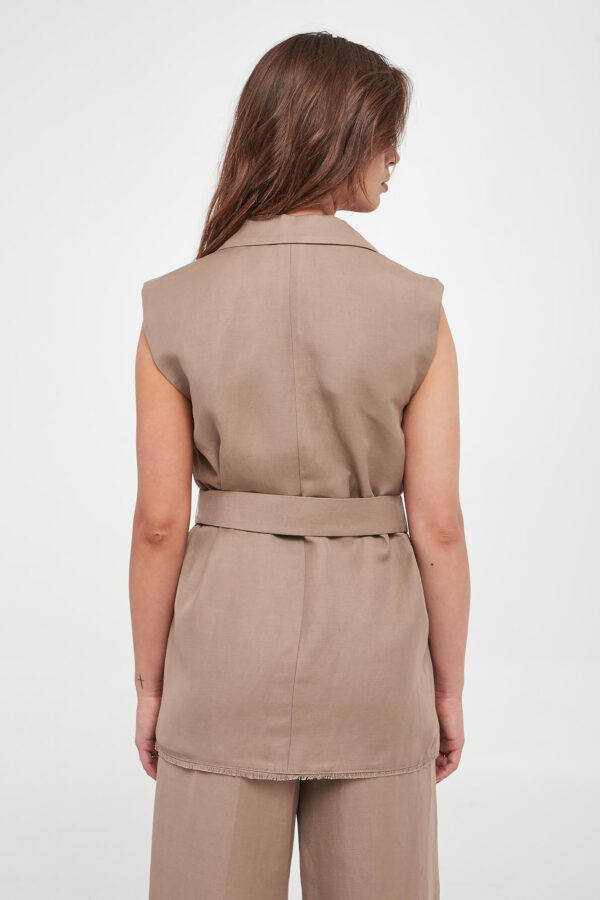 Kamizelka damska z lnem Lucas MARELLA MONOCHROME