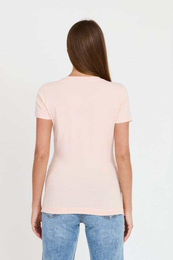 GUESS Różowy damski t-shirt Satin Triangle Tee