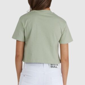 f5387731660d921ff7c6cc1c7cedf2a3d85f9010 GUESS Krótki zielony t-shirt damski z logo