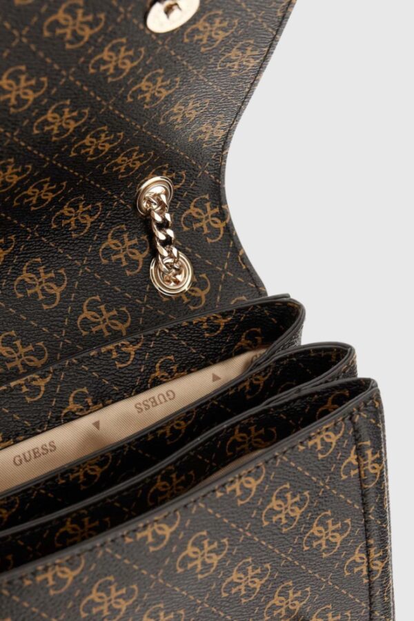 GUESS Brązowa damska kopertówka Noelle II