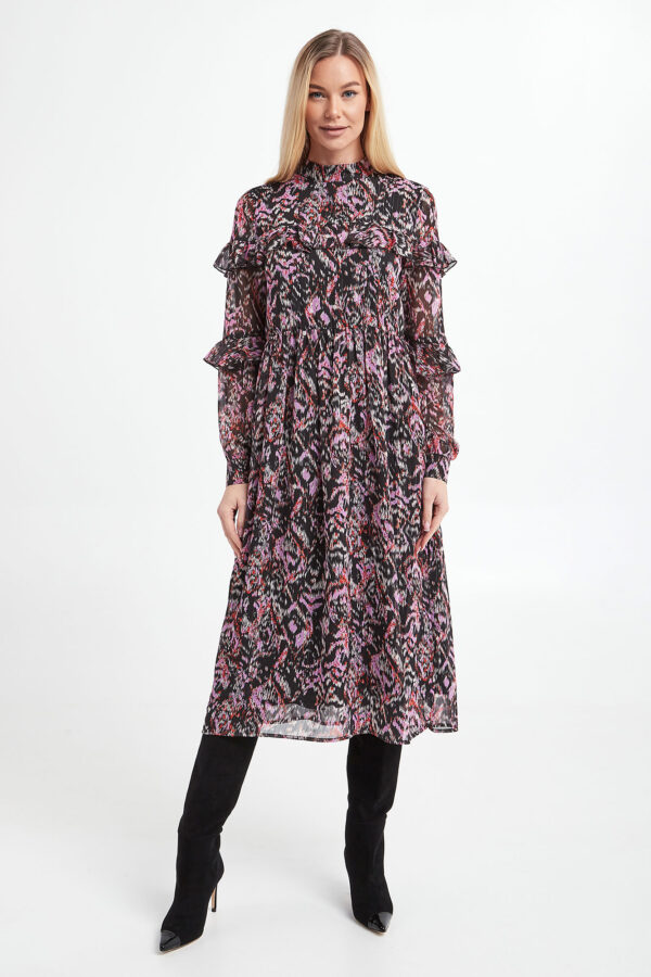 f61cdee0a9d964b8d20c36771ea3bb7e34b85b56 Sukienka ze wzorem NOTES DU NORD