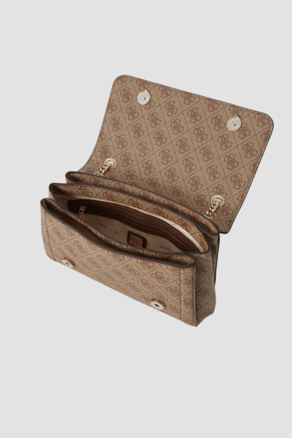 GUESS Brązowa logowana torebka damska Noelle II