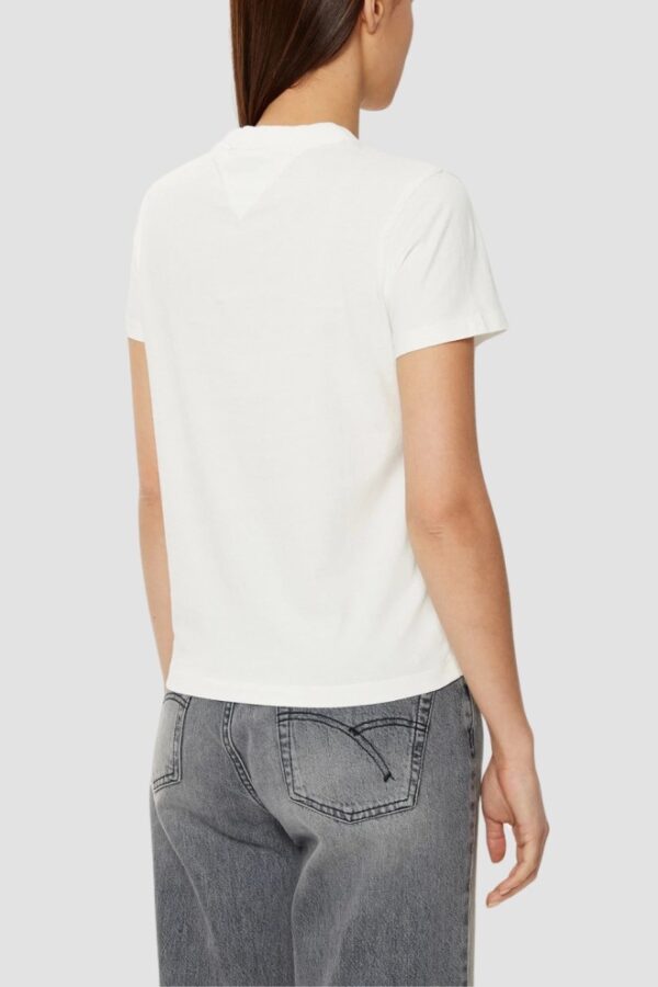 TOMMY JEANS Beżowy damski t-shirt z małym logo