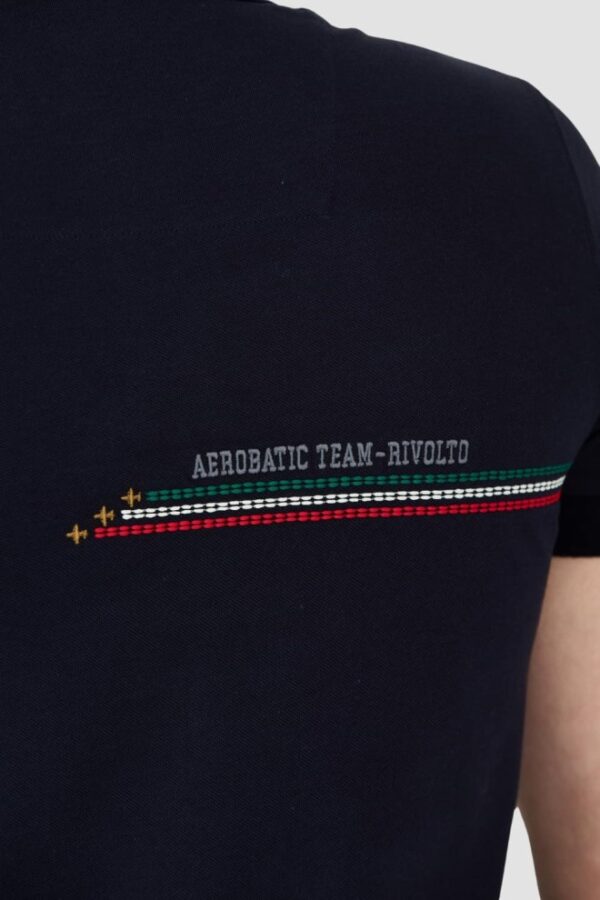 AERONAUTICA MILITARE Granatowe męskie polo Frecce Tricolori Embroidered