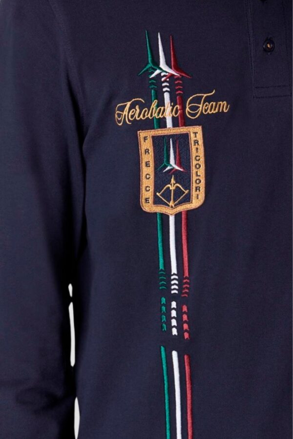 AERONAUTICA MILITARE Granatowa męska koszulka polo Piqué